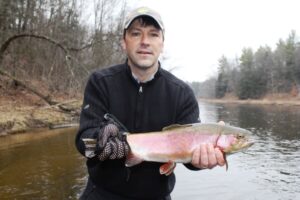 Brad with a PIG Rainbow trout !