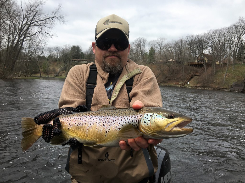 Dave with a nice Muskegon river Brown trout