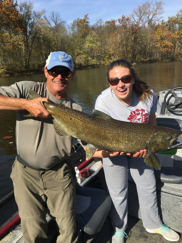 Mackenzie Parks and Me, with her first Michigan salmon
